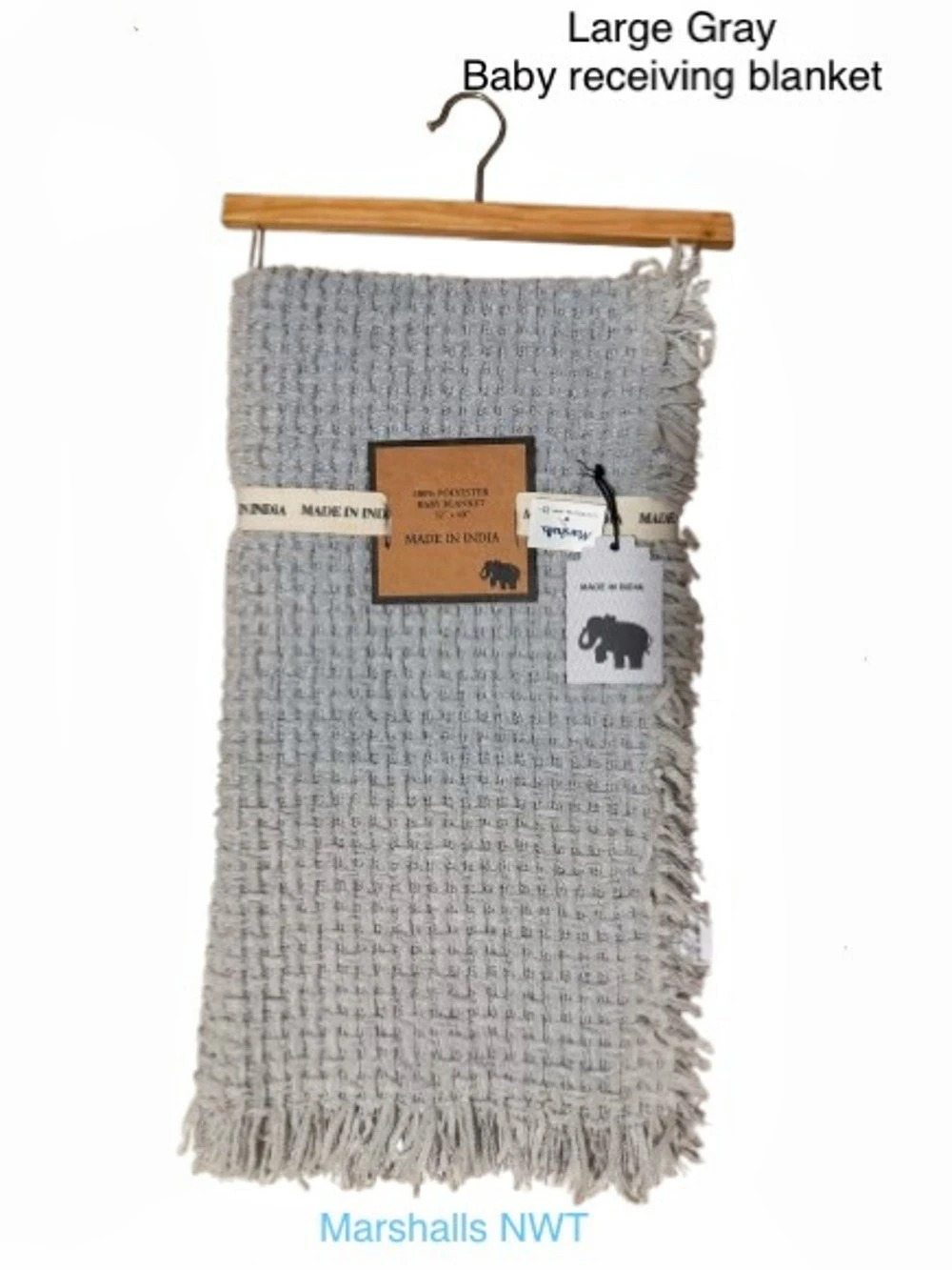 Baby Blanket Gray 32" x 40" NWT